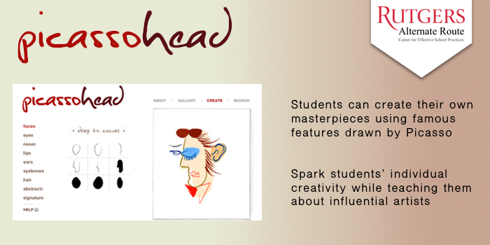 Picassohead - Students can create their own masterpieces using famous features drawn by Picasso Spark students’ individual creativity while teaching them about influential artists.