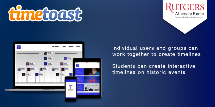 TimeToast -  Individual users and groups can work together to create timelines.  Students can create interactive timelines on historic events.