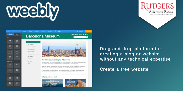 Weebly - Drag and drop platform for creating a blog or website without any technical expertise. Create a free website.