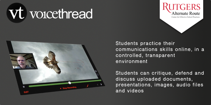 VoiceThread - Students practice their communications skills online, in a controlled, transparent environment. Students can critique, defend and discuss uploaded documents, presentations, images, audio files and videos