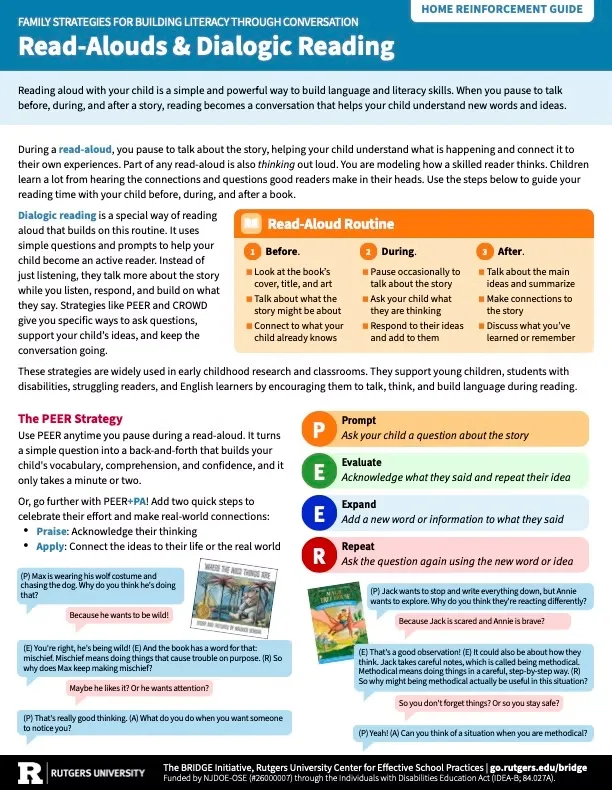 Home Reinforcement Guide- Read Aloud Strategies