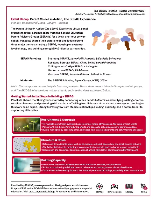 Parent Voices in Action- The SEPAG Experience
