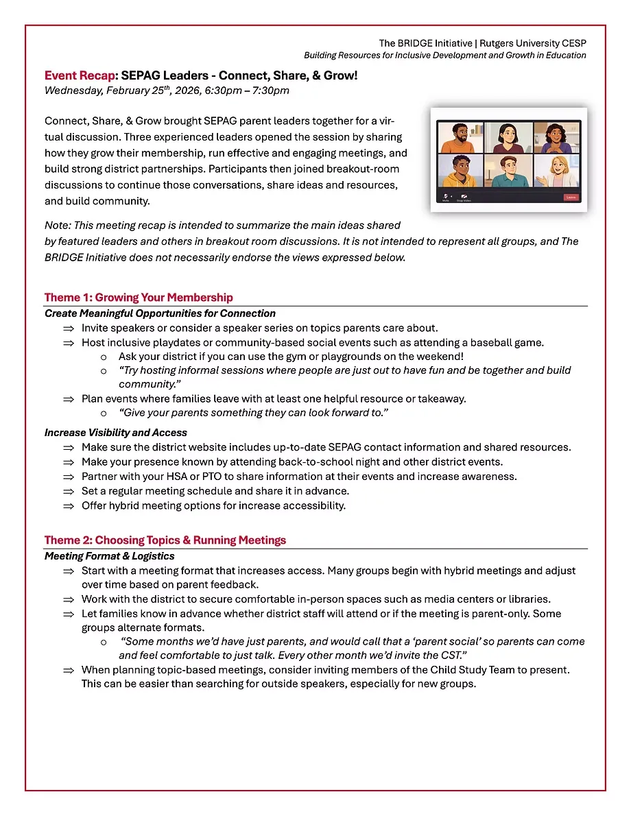 SEPAG Leaders- Connect, Share, & Grow! english