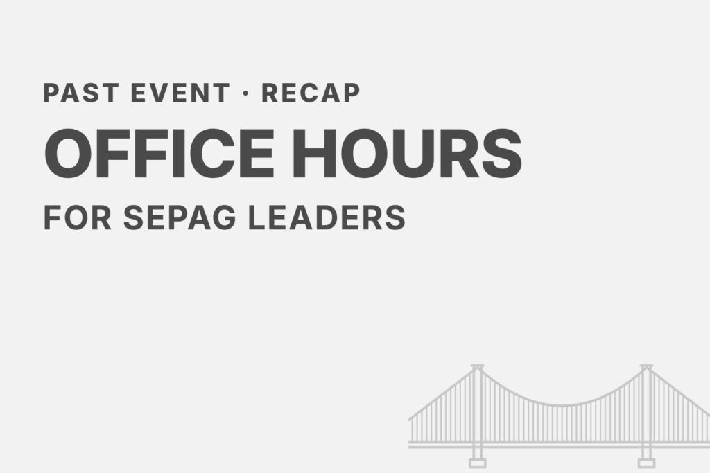 SEPAG Support: Start the Year Off Right!